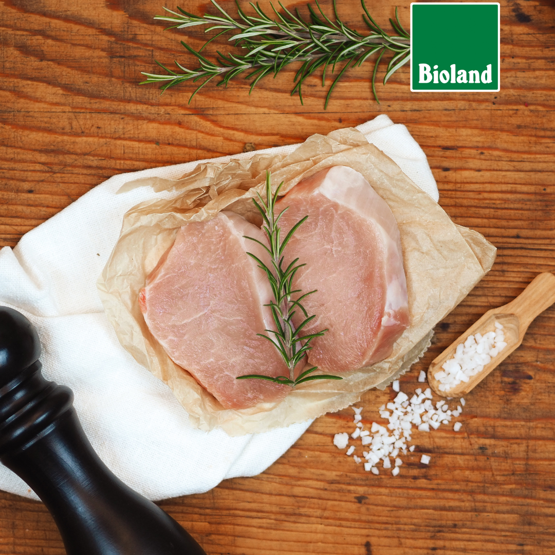 2 Bio-Lachssteaks vom Schwein (mariniert)